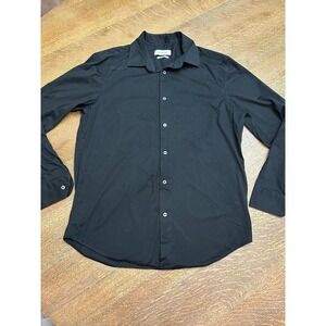 Bugatchi Men's 8-Way Stretch Black Button-Up‎ Dress Shirt Size Large